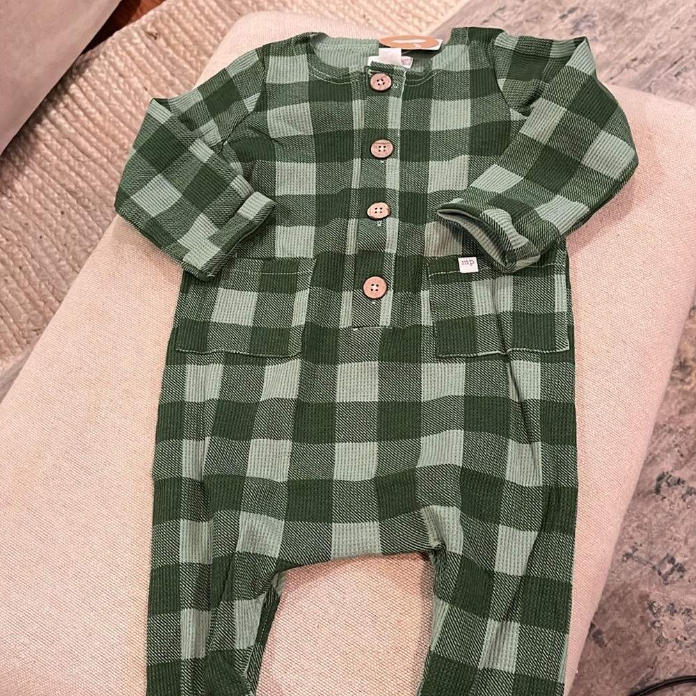 Mud Pie Baby Boys Green Plaid Bodysuit/NWT/12-18M - Picture 5 of 11